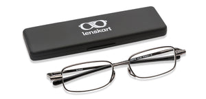 Grey Rectangle Full Rim Unisex Eyeglasses by LENSKART PREMIUM READERS-146076
