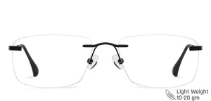 Black Rectangle Rimless Unisex Eyeglasses by Vincent Chase-146084