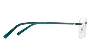 Blue Rectangle Rimless Unisex Eyeglasses by Vincent Chase-146090