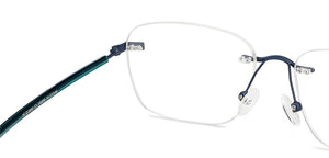 Blue Rectangle Rimless Unisex Eyeglasses by Vincent Chase-146090