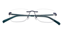 Load image into Gallery viewer, Blue Rectangle Rimless Unisex Eyeglasses by Vincent Chase-146090
