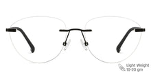 Load image into Gallery viewer, Black Cat Eye Rimless Extra Narrow Women Eyeglasses by Vincent Chase-146131