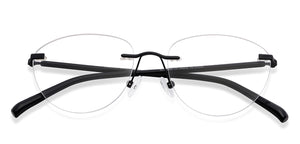 Black Cat Eye Rimless Extra Narrow Women Eyeglasses by Vincent Chase-146131