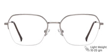 Load image into Gallery viewer, Gunmetal Hexagonal Half Rim Wide Unisex Eyeglasses by Vincent Chase-146095