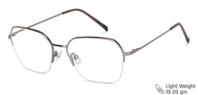Load image into Gallery viewer, Gunmetal Hexagonal Half Rim Wide Unisex Eyeglasses by Vincent Chase-146095
