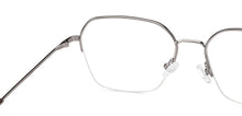 Load image into Gallery viewer, Gunmetal Hexagonal Half Rim Wide Unisex Eyeglasses by Vincent Chase-146095