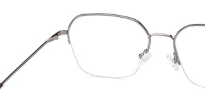 Gunmetal Hexagonal Half Rim Wide Unisex Eyeglasses by Vincent Chase-146095