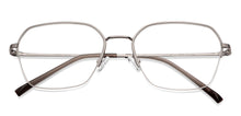 Load image into Gallery viewer, Gunmetal Hexagonal Half Rim Wide Unisex Eyeglasses by Vincent Chase-146095