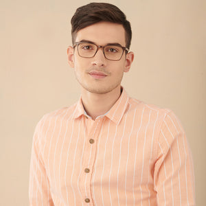 Brown Rectangle Full Rim Unisex Eyeglasses by Vincent Chase Online-146302