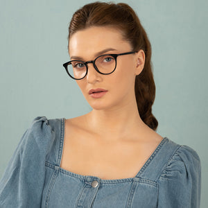 Black Cat Eye Full Rim Women Eyeglasses by Vincent Chase Computer Glasses-147559