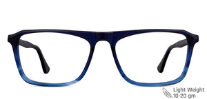 Blue Rectangle Full Rim Unisex Eyeglasses by Vincent Chase VC-150046