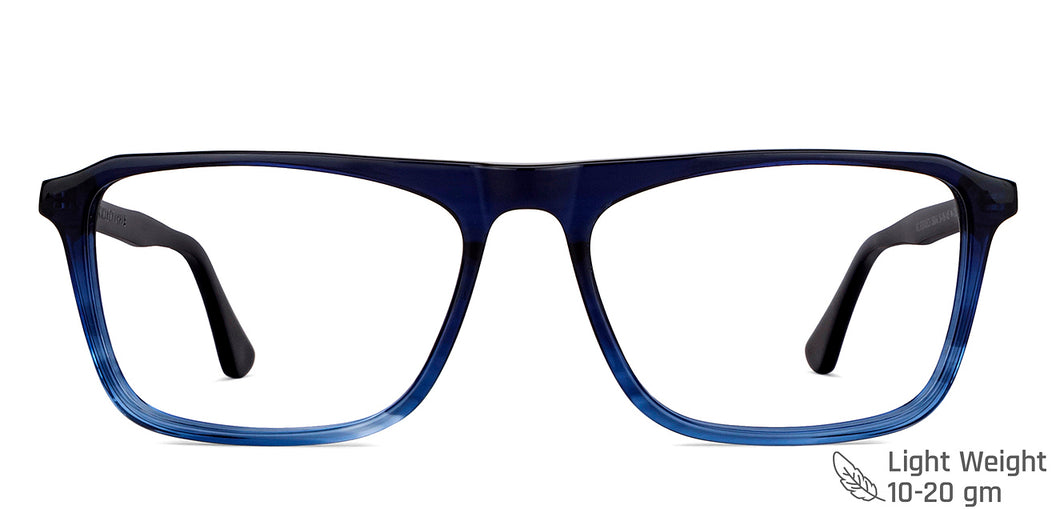 Blue Rectangle Full Rim Unisex Eyeglasses by Vincent Chase VC-150046