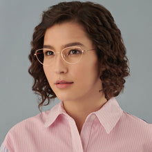 Load image into Gallery viewer, Rose Gold Cat Eye Full Rim Women Eyeglasses by Vincent Chase Computer Glasses-148620