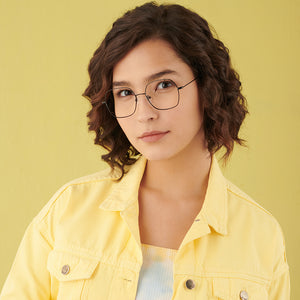 Black Hexagonal Full Rim Medium Unisex Eyeglasses by Vincent Chase-146515