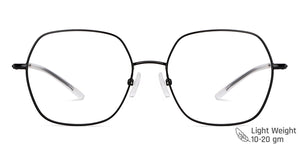 Black Hexagonal Full Rim Medium Unisex Eyeglasses by Vincent Chase-146515