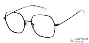 Black Hexagonal Full Rim Medium Unisex Eyeglasses by Vincent Chase-146515