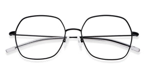 Black Hexagonal Full Rim Medium Unisex Eyeglasses by Vincent Chase-146515