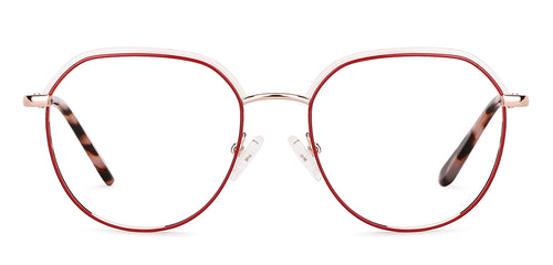 Red Geometric Full Rim Unisex Eyeglasses by Vincent Chase-146519