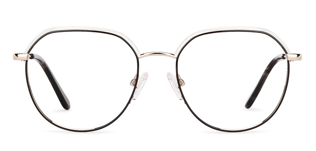 Black Geometric Full Rim Unisex Eyeglasses by Vincent Chase VC-202675