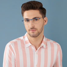 Load image into Gallery viewer, Blue Rectangle Full Rim Unisex Eyeglasses by Vincent Chase Online-202668