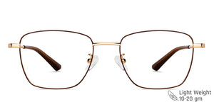 Brown Rectangle Full Rim Unisex Eyeglasses by Vincent Chase-149680