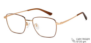 Brown Rectangle Full Rim Unisex Eyeglasses by Vincent Chase-149680