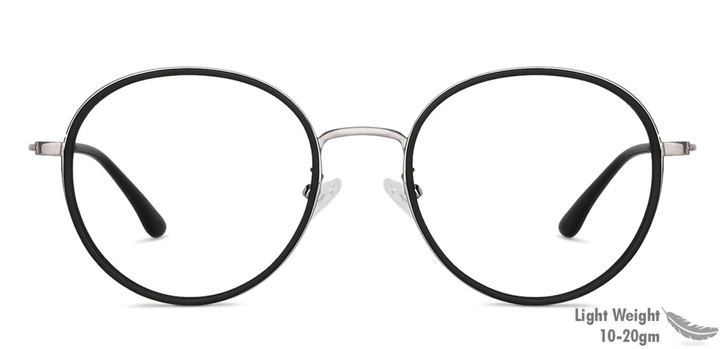 Gunmetal Round Full Rim Unisex Eyeglasses by Vincent Chase-146544