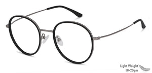 Gunmetal Round Full Rim Unisex Eyeglasses by Vincent Chase-146544