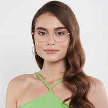 Load image into Gallery viewer, Gold Geometric Full Rim Unisex Eyeglasses by Vincent Chase Online-202657