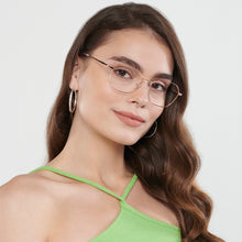 Load image into Gallery viewer, Gold Geometric Full Rim Unisex Eyeglasses by Vincent Chase Online-202657