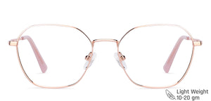 Gold Geometric Full Rim Unisex Eyeglasses by Vincent Chase Online-202657