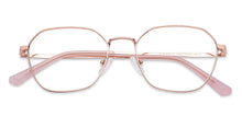 Load image into Gallery viewer, Gold Geometric Full Rim Unisex Eyeglasses by Vincent Chase Online-202657