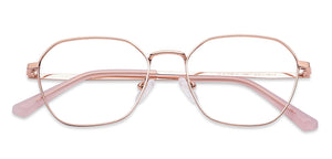 Gold Geometric Full Rim Unisex Eyeglasses by Vincent Chase Online-202657