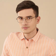 Load image into Gallery viewer, Gunmetal Geometric Full Rim Unisex Eyeglasses by Vincent Chase-202635
