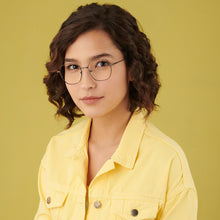 Load image into Gallery viewer, Gunmetal Geometric Full Rim Unisex Eyeglasses by Vincent Chase-202635