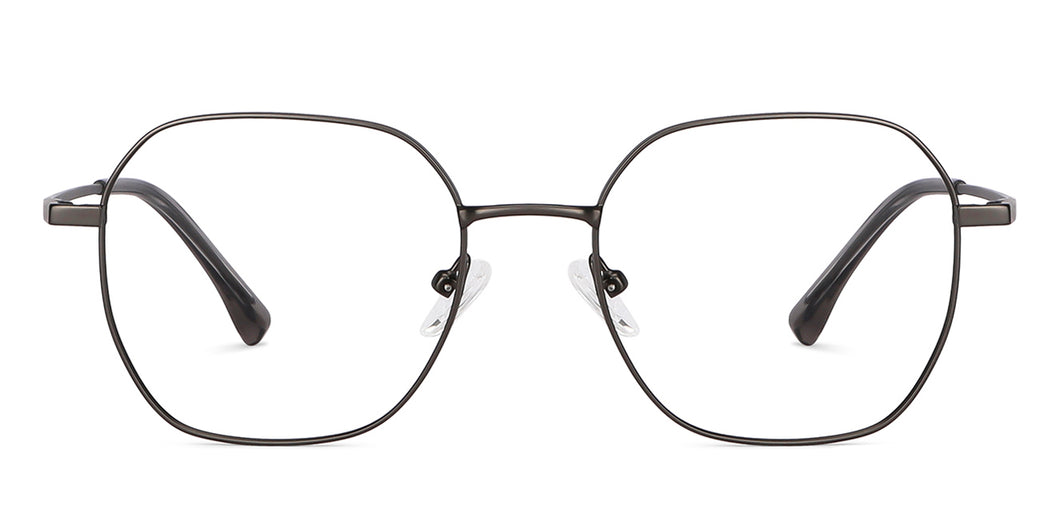 Gunmetal Geometric Full Rim Unisex Eyeglasses by Vincent Chase-202635