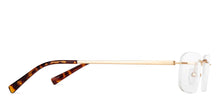Load image into Gallery viewer, Gold Rectangle Rimless Unisex Eyeglasses by Vincent Chase-146979