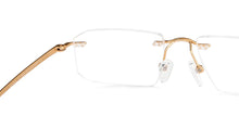 Load image into Gallery viewer, Gold Rectangle Rimless Unisex Eyeglasses by Vincent Chase-146979