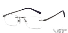 Load image into Gallery viewer, Gunmetal Rectangle Rimless Unisex Eyeglasses by Vincent Chase-146980