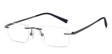 Load image into Gallery viewer, Gunmetal Rectangle Rimless Unisex Eyeglasses by Vincent Chase-146980