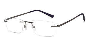 Gunmetal Rectangle Rimless Unisex Eyeglasses by Vincent Chase-146980