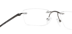 Gunmetal Rectangle Rimless Unisex Eyeglasses by Vincent Chase-146980
