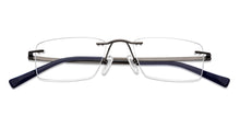 Load image into Gallery viewer, Gunmetal Rectangle Rimless Unisex Eyeglasses by Vincent Chase-146980