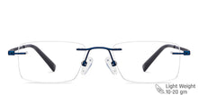 Load image into Gallery viewer, Blue Rectangle Rimless Unisex Eyeglasses by Vincent Chase-146981