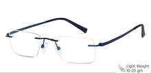 Load image into Gallery viewer, Blue Rectangle Rimless Unisex Eyeglasses by Vincent Chase-146981