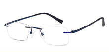 Load image into Gallery viewer, Blue Rectangle Rimless Unisex Eyeglasses by Vincent Chase-146981