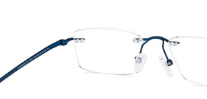 Blue Rectangle Rimless Unisex Eyeglasses by Vincent Chase-146981
