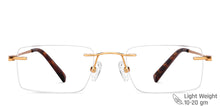 Load image into Gallery viewer, Gold Rectangle Rimless Unisex Eyeglasses by Vincent Chase-146983