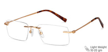 Load image into Gallery viewer, Gold Rectangle Rimless Unisex Eyeglasses by Vincent Chase-146983