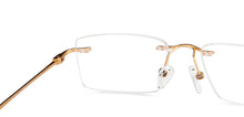 Load image into Gallery viewer, Gold Rectangle Rimless Unisex Eyeglasses by Vincent Chase-146983
